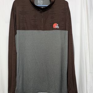 NFL Cleveland Browns Men's Brown & Gray Quarter-Zip Pullover